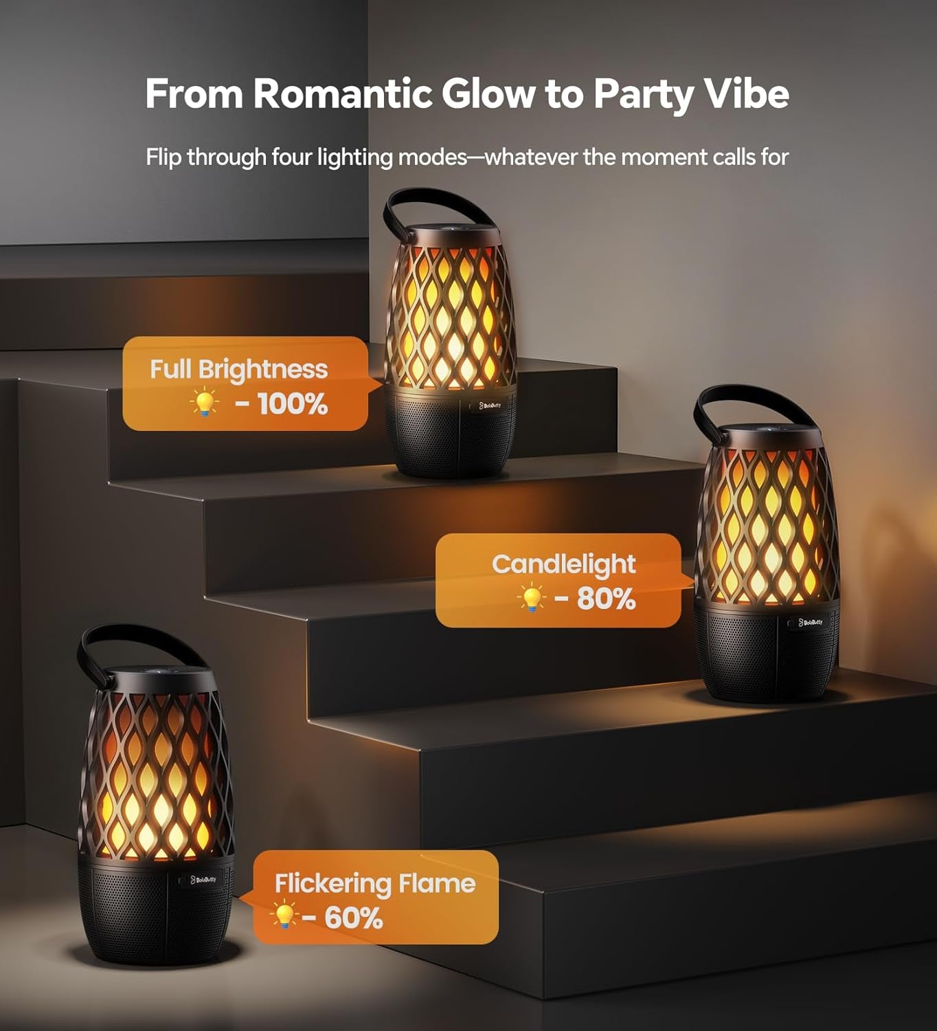 Outdoor Speakers Gifts for Men Bluetooth Speaker with Lights Multi-Sync up to 100 Speakers Auto-Pairing HD Stereo Sound Cool Stuff House Warming Gifts IPX5 Waterproof Lantern for Camp|Patio|Pool|Yard