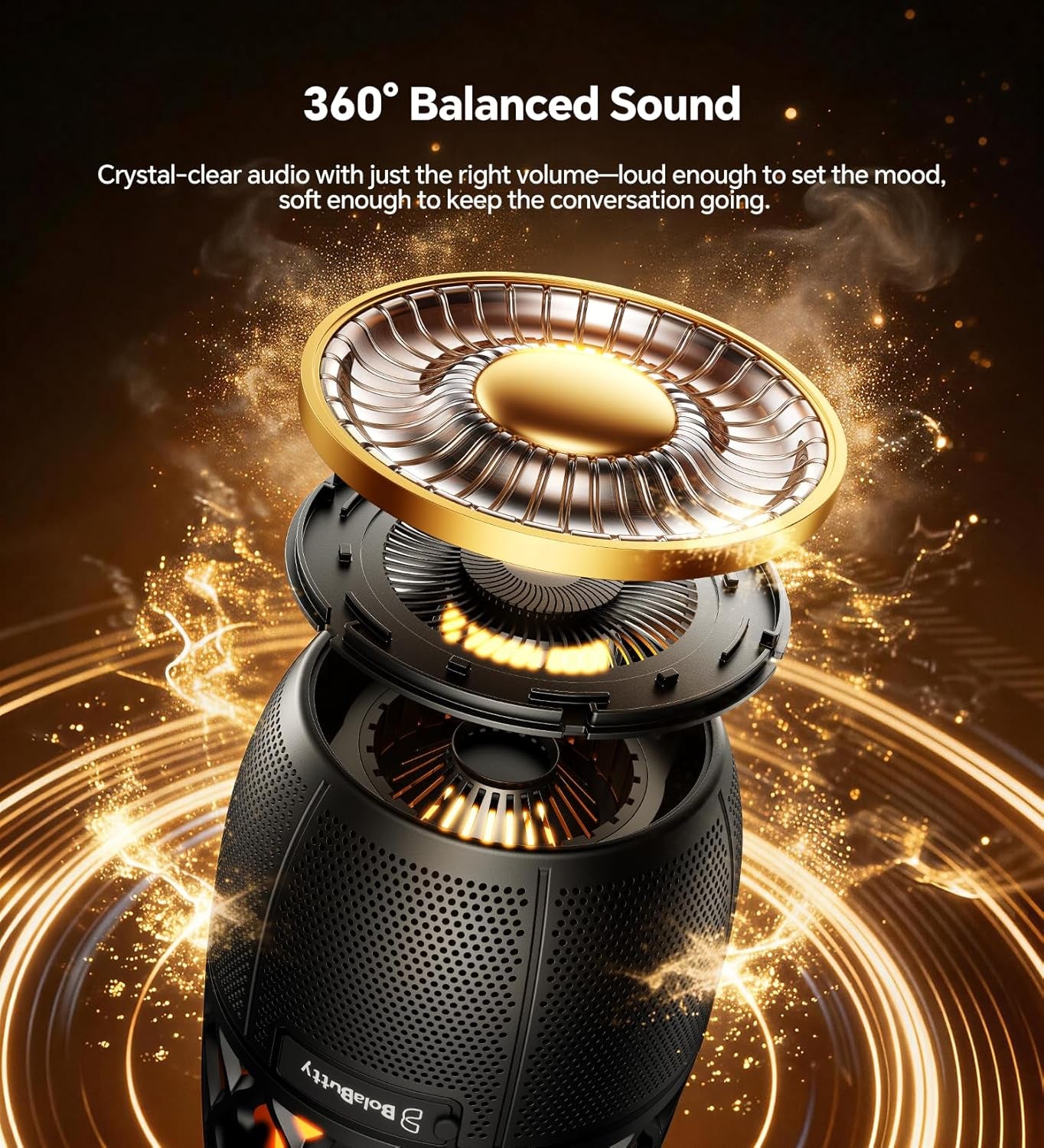 Outdoor Speakers Gifts for Men Bluetooth Speaker with Lights Multi-Sync up to 100 Speakers Auto-Pairing HD Stereo Sound Cool Stuff House Warming Gifts IPX5 Waterproof Lantern for Camp|Patio|Pool|Yard