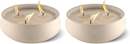 Citronella Candle 2-Pack – 7-Inch White Wax Bowl with Concrete Finish – Outdoor Decorative Candles for Patio, Deck, Garden, Backyard & Camping