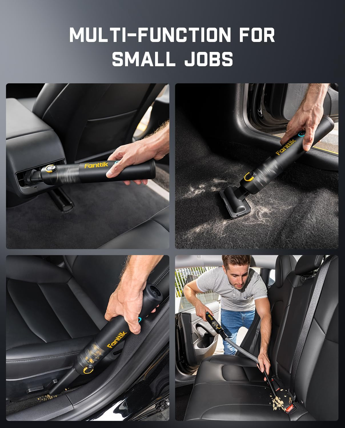 Slim V8 APEX Car Vacuum, 4-In-1 Portable Mini Cordless Vacuum Type-C Charge