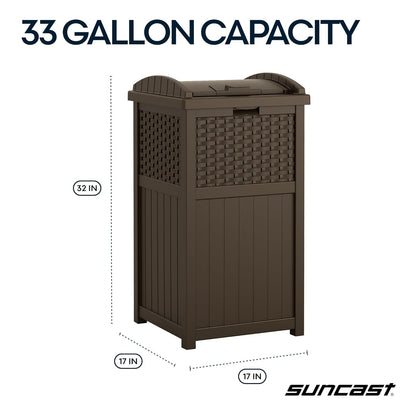 33 Gallon Commercial Outdoor Trashcan Hideaway w/ Lid for 30 to 33 Gallon Trash Bags