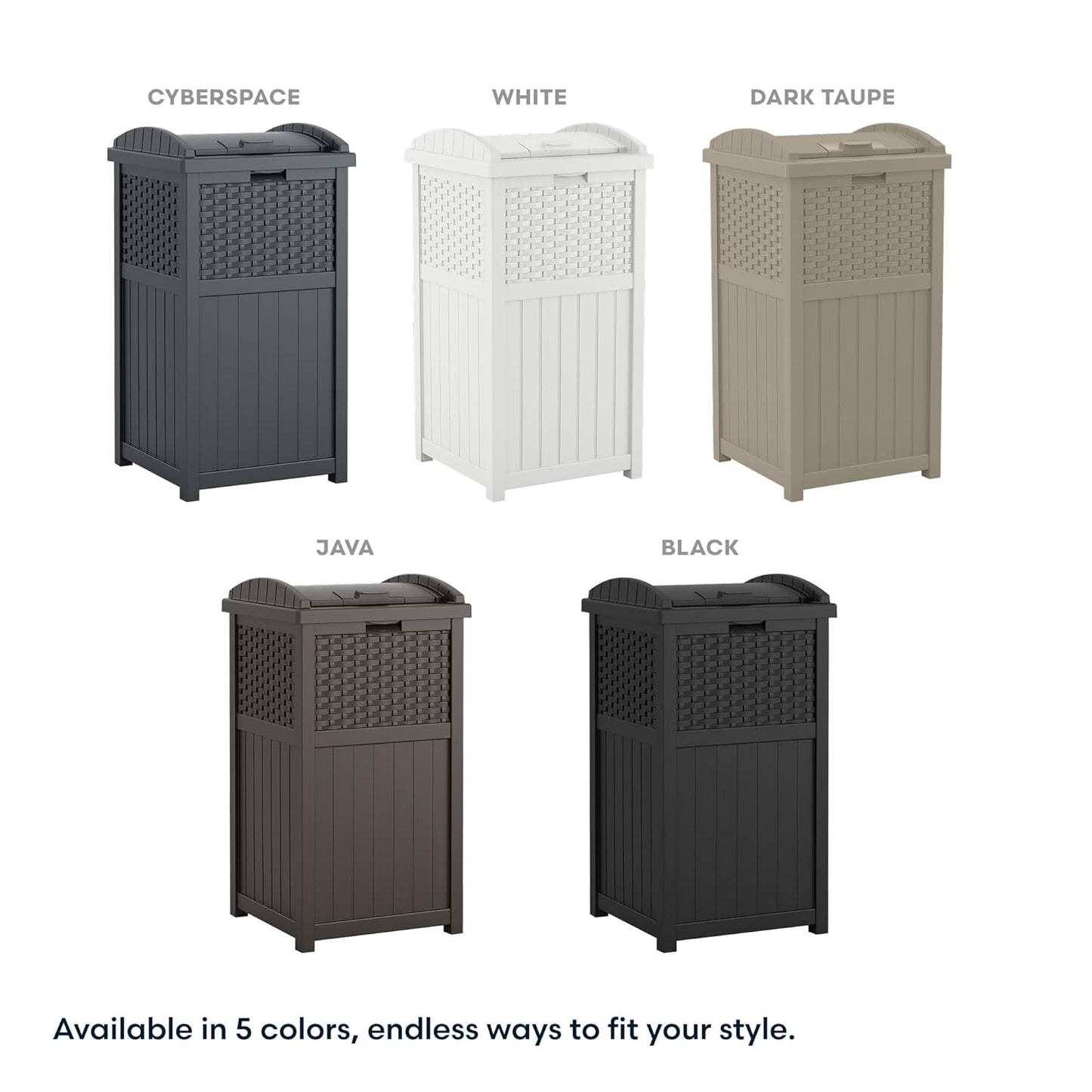 33 Gallon Commercial Outdoor Trashcan Hideaway w/ Lid for 30 to 33 Gallon Trash Bags