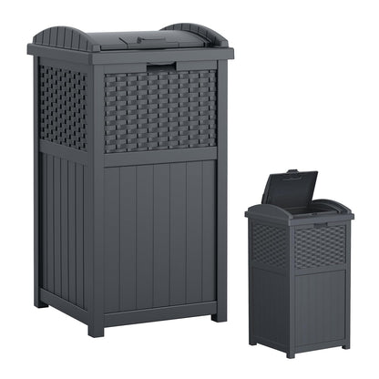 33 Gallon Commercial Outdoor Trashcan Hideaway w/ Lid for 30 to 33 Gallon Trash Bags