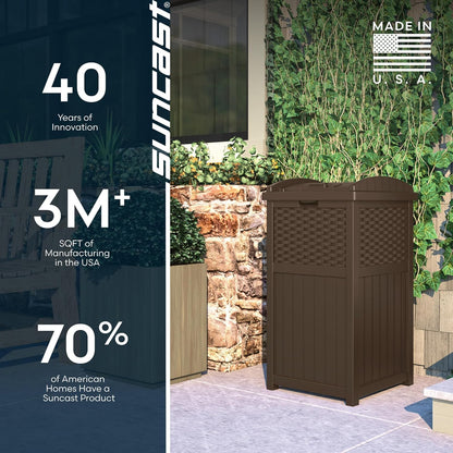 33 Gallon Commercial Outdoor Trashcan Hideaway w/ Lid for 30 to 33 Gallon Trash Bags