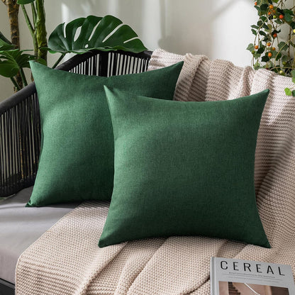 Decorative Outdoor Solid Waterproof Throw Pillow Covers- 2 Pack