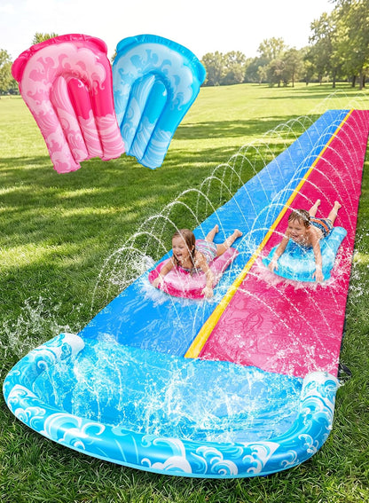 22.5Ft Water Slide and 2 Bodyboards, Lawn Water Slide Summer Slip Waterslides