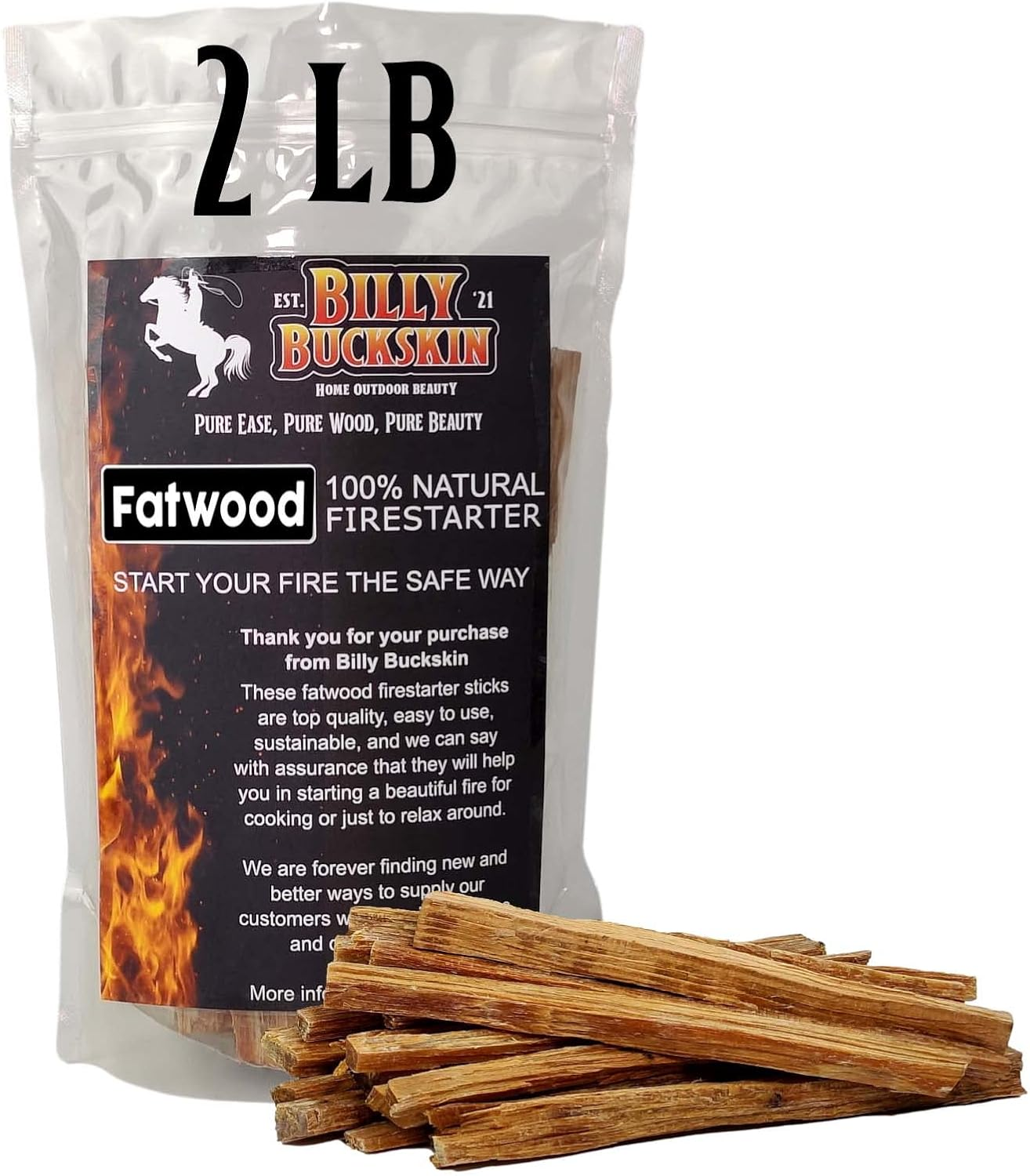 Fatwood Fire Starter Sticks — 100% Natural, Resin-Rich Kindling