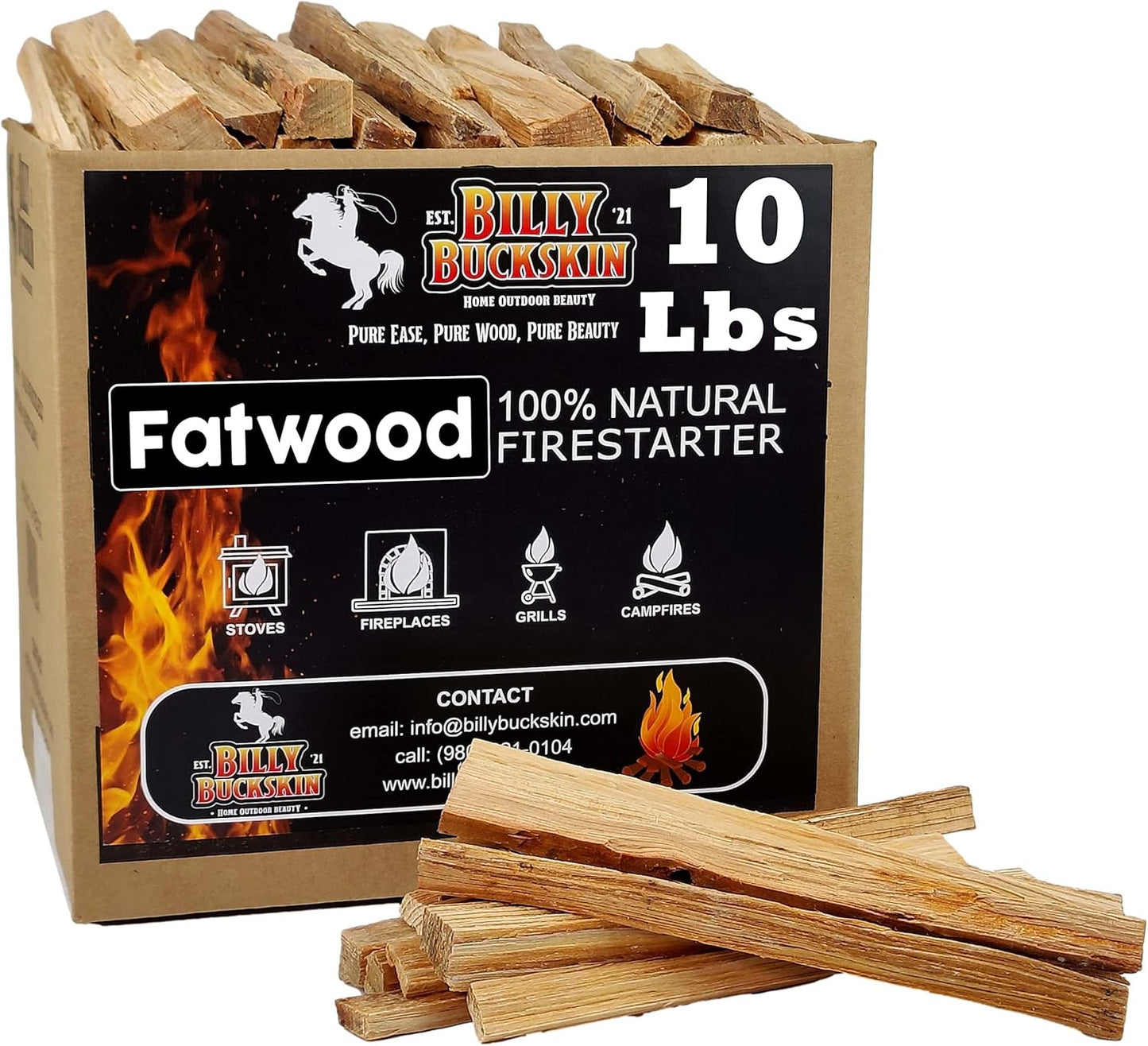 Fatwood Fire Starter Sticks — 100% Natural, Resin-Rich Kindling
