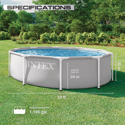 Intex Prism Frame Premium Above-Ground Pool Set — 10 ft x 30 in with Filter Pump