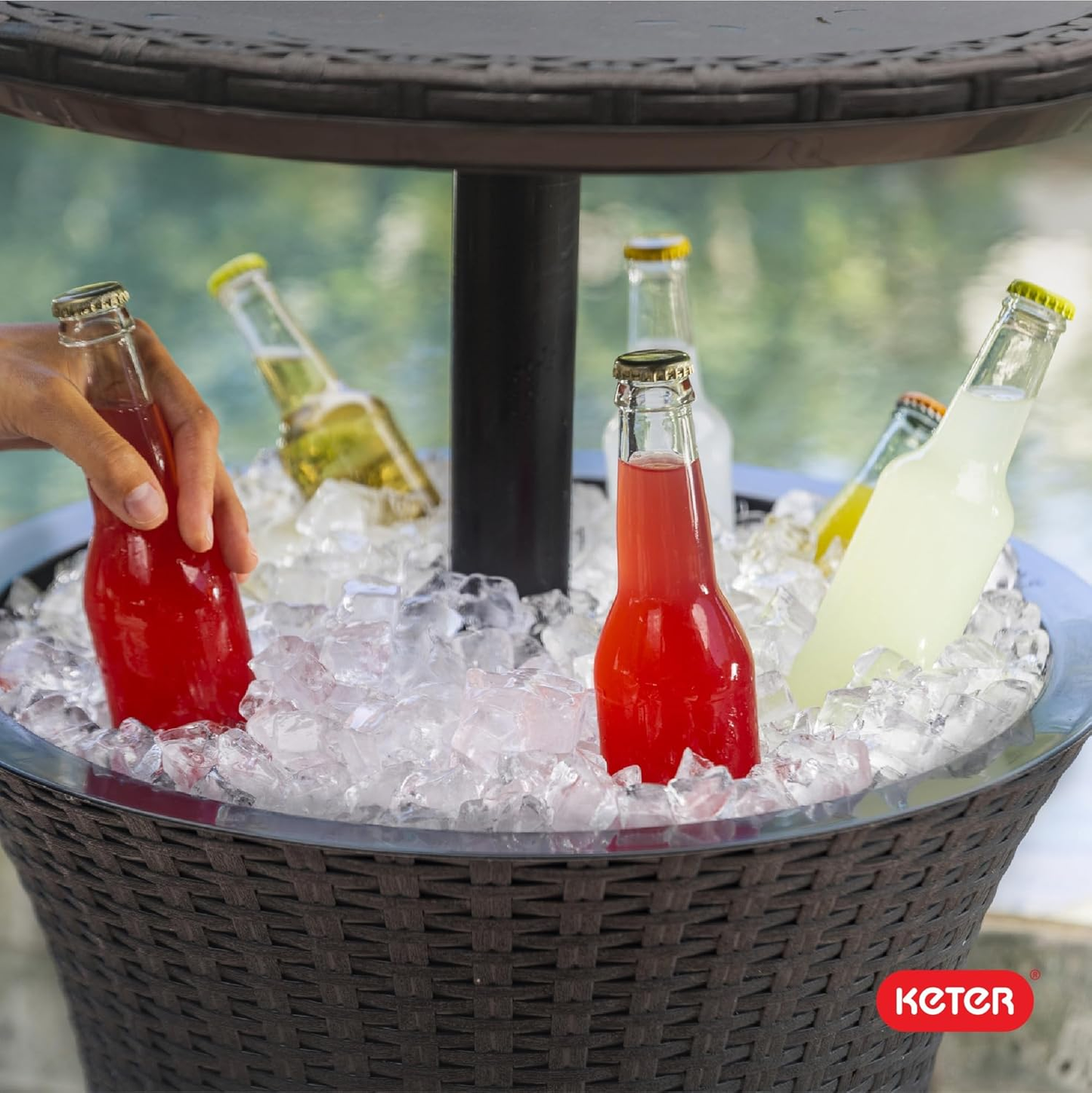 Keter Pacific Cool Bar — Outdoor Bar Table with 7.5-Gallon Hidden Cooler
