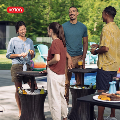 Keter Pacific Cool Bar — Outdoor Bar Table with 7.5-Gallon Hidden Cooler
