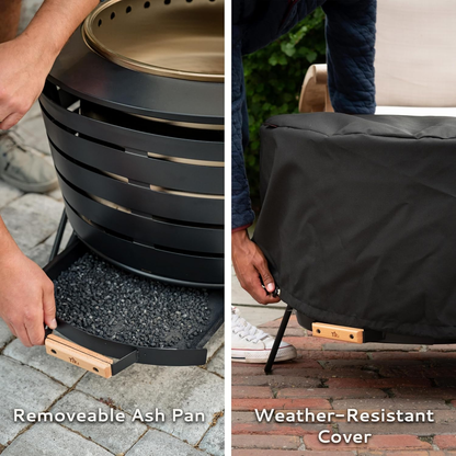 TIKI Brand Smokeless Outdoor Fire Pit — 25", Wood-Burning with Stand & Cover