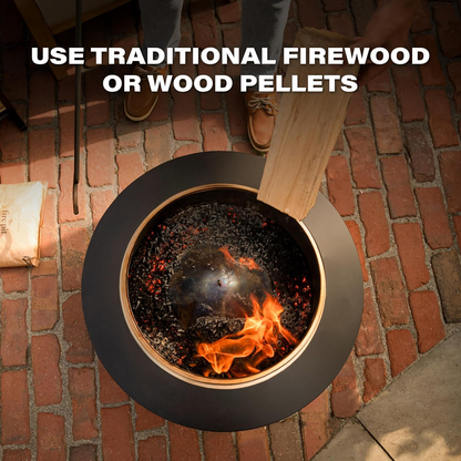 TIKI Brand Smokeless Outdoor Fire Pit — 25", Wood-Burning with Stand & Cover