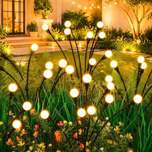 Solar Firefly Garden Lights — 32 LED Swaying Outdoor Lights, Set of 4