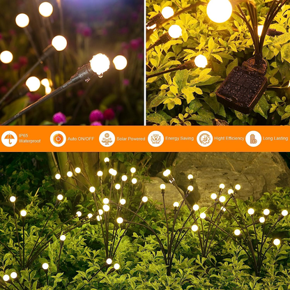 Solar Firefly Garden Lights — 32 LED Swaying Outdoor Lights, Set of 4