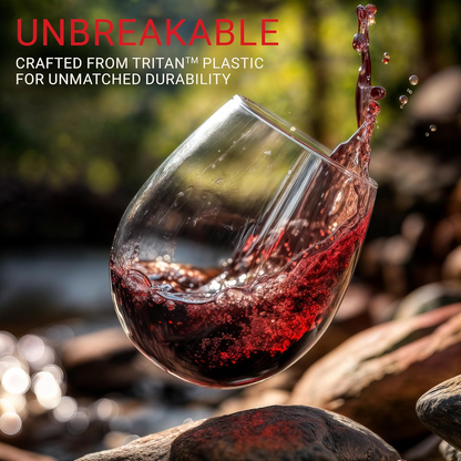 Bravario Unbreakable Stemless Wine Glasses — 16 oz | Set of 4