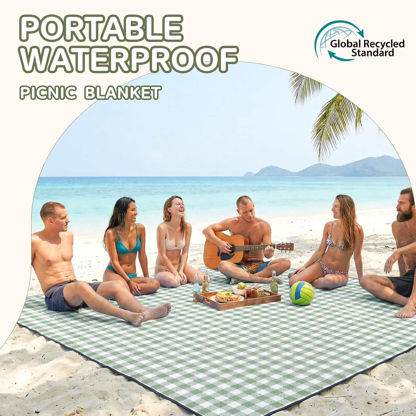 Oversized Waterproof Picnic Blanket — 80" × 80"