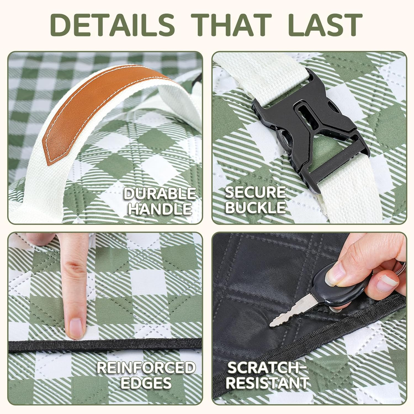 Oversized Waterproof Picnic Blanket — 80" × 80"