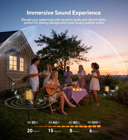 Outdoor Speakers Gifts for Men Bluetooth Speaker with Lights Multi-Sync up to 100 Speakers Auto-Pairing HD Stereo Sound Cool Stuff House Warming Gifts IPX5 Waterproof Lantern for Camp|Patio|Pool|Yard