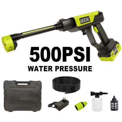Seese Cordless Pressure Washer and Single Port Charger Base, Bottle Portable Washer - 500 PSI